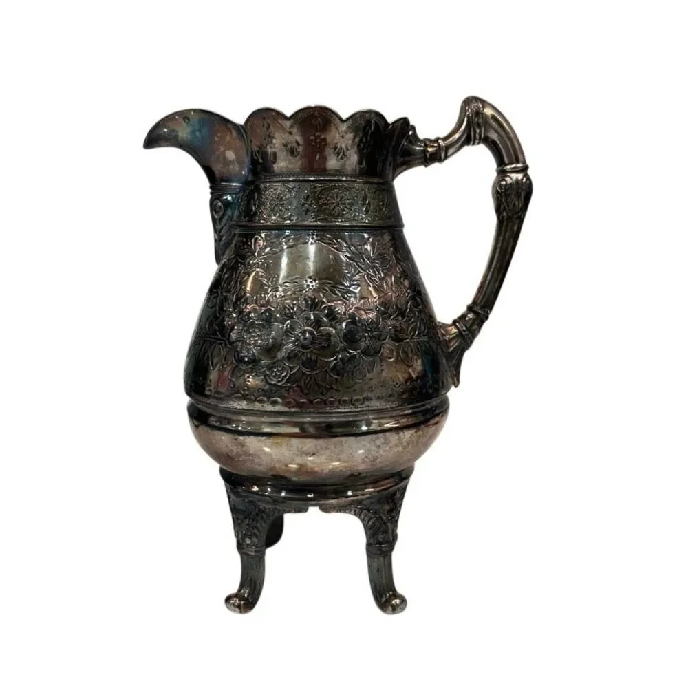 Vtg Antique Silver-plate Creamer 6
